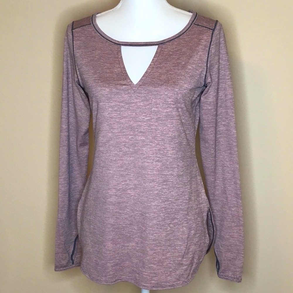 Zella Pink Space Dye Long Sleeve Shirt
